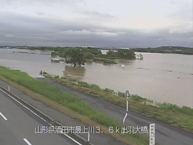 山形県酒田市の最上川河口でも水害の危険が…